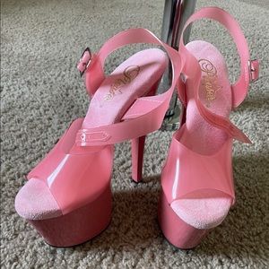 Bubblegum pink pleaser heels 6” size 6